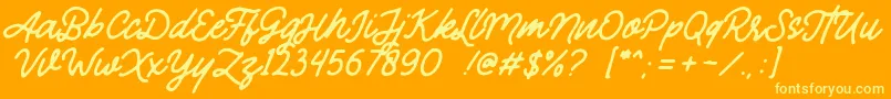 Mandatory Font – Yellow Fonts on Orange Background