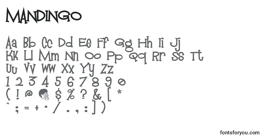 MANDINGO (133504)-fontti – aakkoset, numerot, erikoismerkit
