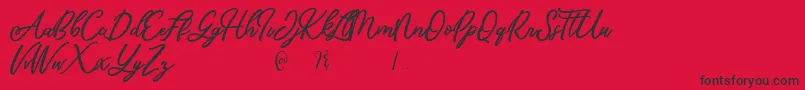Mandymores Font – Black Fonts on Red Background