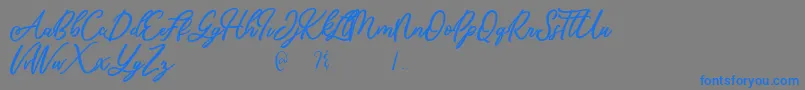 Weitere Informationen zur Mandymores-Schriftart Mandymores-Schriftart – Blaue Schriften auf grauem Hintergrund