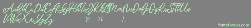 Mandymores Font – Green Fonts on Gray Background