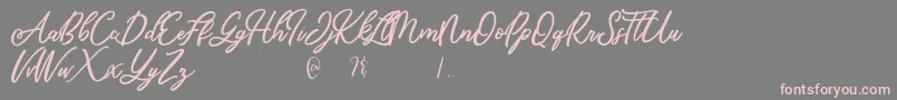 Mandymores-Schriftart – Rosa Schriften auf grauem Hintergrund