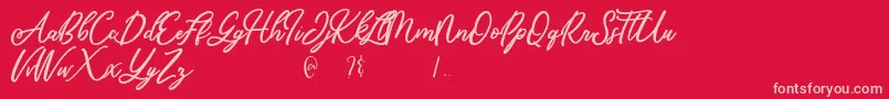 Mandymores Font – Pink Fonts on Red Background