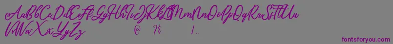 Czcionka Mandymores – fioletowe czcionki na szarym tle