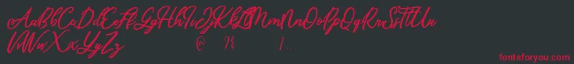 フォントMandymores – 黒い背景に赤い文字