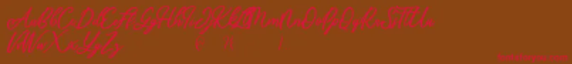Mandymores Font – Red Fonts on Brown Background