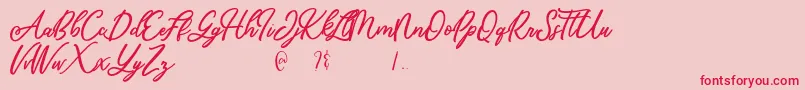 Mandymores Font – Red Fonts on Pink Background