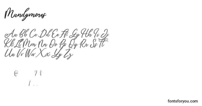 Шрифт Mandymores (133506) – алфавит, цифры, специальные символы