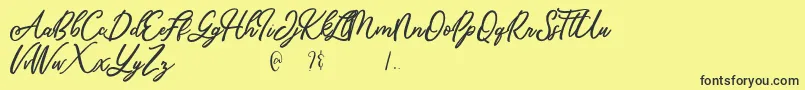 Mandymores Font – Black Fonts on Yellow Background