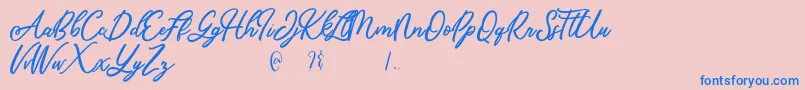 Шрифт Mandymores – синие шрифты на розовом фоне