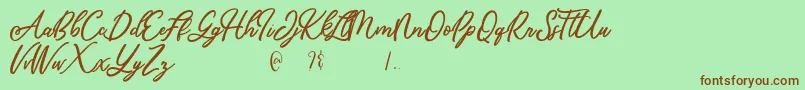 Mandymores Font – Brown Fonts on Green Background