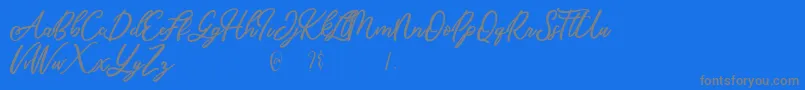 Mandymores Font – Gray Fonts on Blue Background