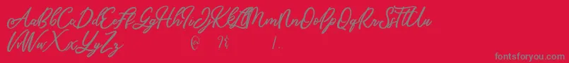Mandymores Font – Gray Fonts on Red Background