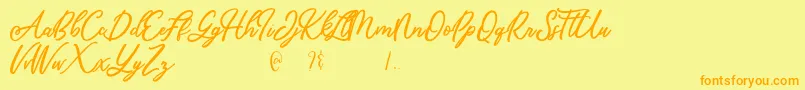 Шрифт Mandymores – оранжевые шрифты на жёлтом фоне