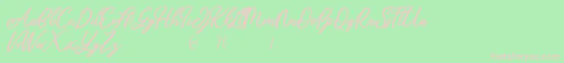 Mandymores Font – Pink Fonts on Green Background
