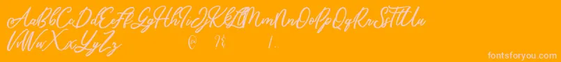 Mandymores Font – Pink Fonts on Orange Background