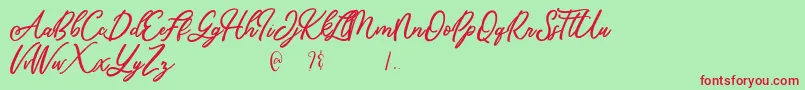 Mandymores Font – Red Fonts on Green Background