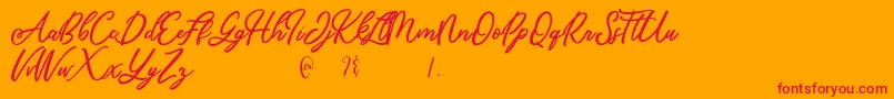 Mandymores Font – Red Fonts on Orange Background