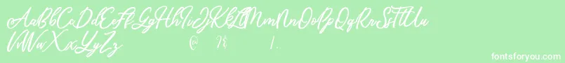 Mandymores Font – White Fonts on Green Background