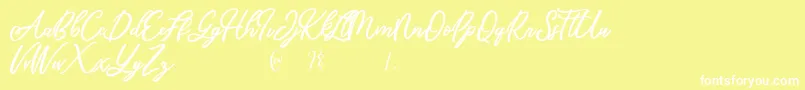 Mandymores Font – White Fonts on Yellow Background