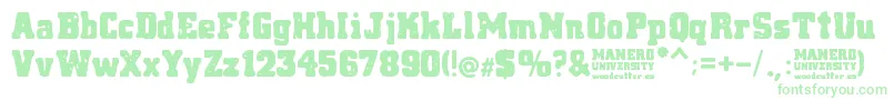 Шрифт Manero University – зелёные шрифты