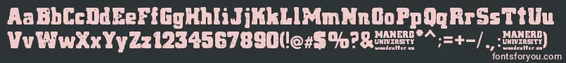 Manero University Font – Pink Fonts on Black Background