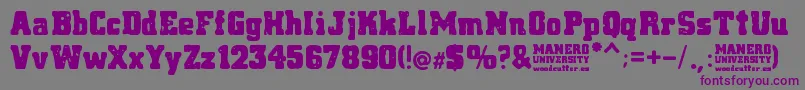 Шрифт Manero University – фиолетовые шрифты на сером фоне