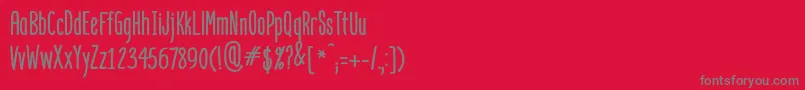フォントMangaba – 赤い背景に灰色の文字