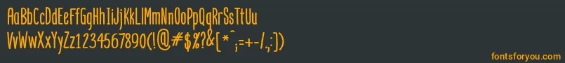 Czcionka Mangaba – pomarańczowe czcionki na czarnym tle
