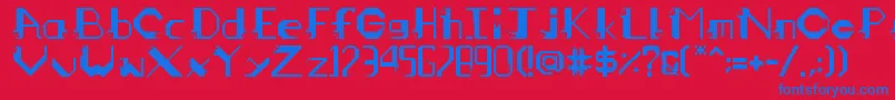 mangahas Font – Blue Fonts on Red Background