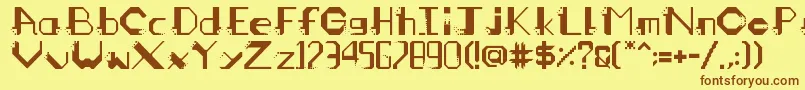 mangahas Font – Brown Fonts on Yellow Background
