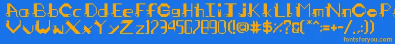 mangahas Font – Orange Fonts on Blue Background
