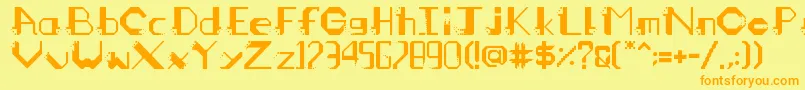 mangahas Font – Orange Fonts on Yellow Background