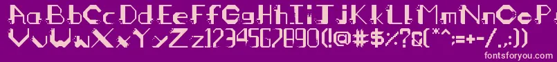 Czcionka mangahas – różowe czcionki na fioletowym tle