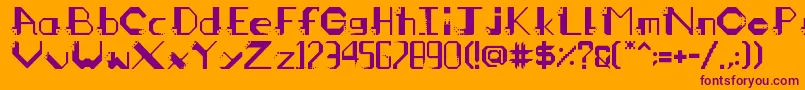 mangahas Font – Purple Fonts on Orange Background