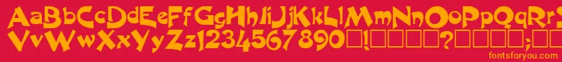 フォントHaywardRegular – 赤い背景にオレンジの文字