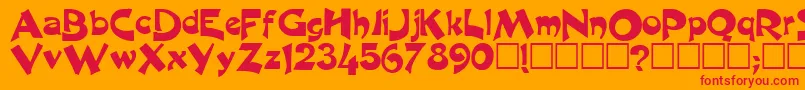 HaywardRegular Font – Red Fonts on Orange Background