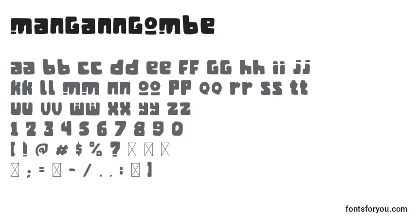 A fonte ManganNgombe – alfabeto, números, caracteres especiais
