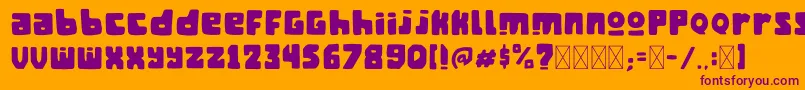 フォントManganNgombe – オレンジの背景に紫のフォント