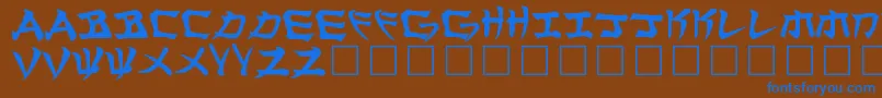 Manglo-fontti – siniset fontit ruskealla taustalla