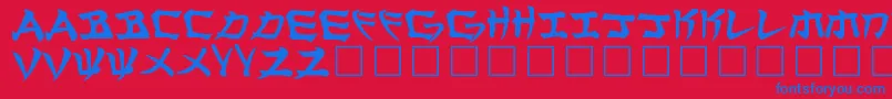 Manglo Font – Blue Fonts on Red Background