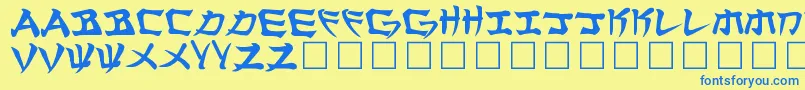 Manglo Font – Blue Fonts on Yellow Background