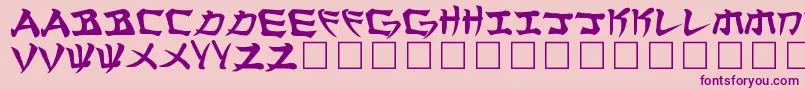 Manglo-fontti – violetit fontit vaaleanpunaisella taustalla