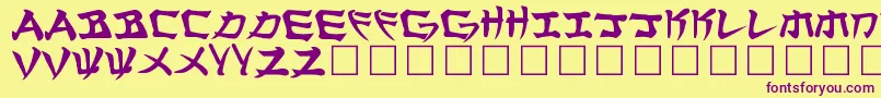 Manglo-Schriftart – Violette Schriften auf gelbem Hintergrund
