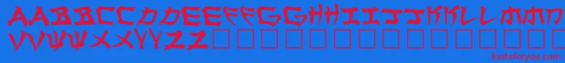 Manglo Font – Red Fonts on Blue Background
