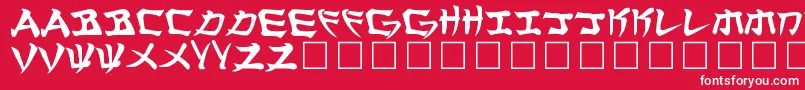 Manglo-fontti – valkoiset fontit punaisella taustalla