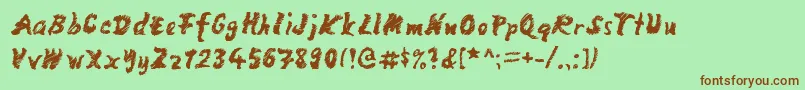 mango scribble Font – Brown Fonts on Green Background