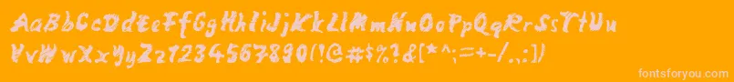 mango scribble Font – Pink Fonts on Orange Background