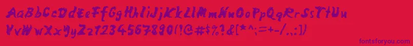 mango scribble Font – Purple Fonts on Red Background