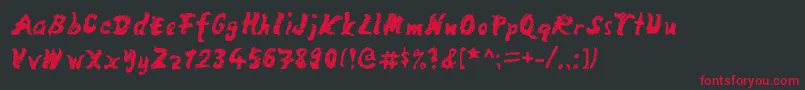 mango scribble Font – Red Fonts on Black Background